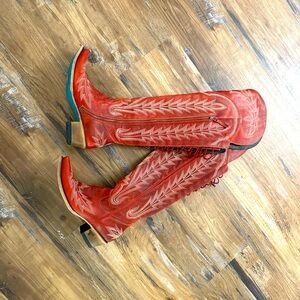 Red Lane over the knee boots. Size 9.5 fits tts